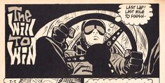 an old comic strip from the 1950's shows a woman driving in a car