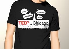 a man wearing a t - shirt with the words ted u chicago written on it