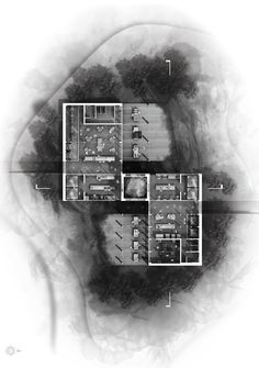 an aerial view of the floor plan of a house