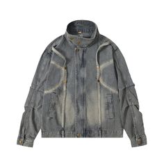 Experience the ultimate in urban chic with our Urban Washed denim jacket. This premium piece exudes effortless style and sophistication. Crafted with high-quality denim, its washed finish lends an edgy, yet refined touch. Elevate your wardrobe with this timeless and versatile jacket. Features: -75% Cotton, 25% Polyester -Stand Collar -Pleat design -Washed Design -Regular fit -Unisex style Medium Wash Washed Denim Jacket In Utility Style, Urban Long Sleeve Denim Blue Jacket, Denim Blue Washed Utility Outerwear, Washed Denim Blue Utility Jacket, Urban Style Washed Blue Long Sleeve Denim Jacket, Distressed Denim Jacket For Fall Streetwear, Dark Wash Long Sleeve Denim Jacket For Streetwear, Urban Winter Denim Vest With Pockets, Urban Denim Vest With Pockets For Winter