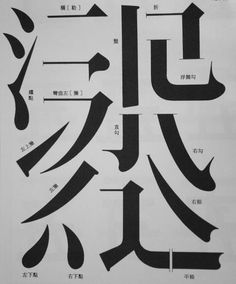 明體字基本筆劃 Logo Design Typography, Composition Design, Font Design, Chinese Painting