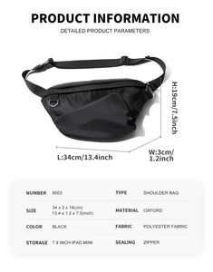 Unleash your style with the ultimate fusion of function and fashion – the Waterproof Fanny Pack of Large Size, your go-to companion for every adventure! Suitable for men and women Functions as a fanny pack, belt bag, pouch, hip bum, and chest bag Adjustable strap for a customized fit Premium lightweight design Ideal for gym, fitness, workout, travel, work, and commuting High-quality oxford fabric Wear-resistant, scratch-resistant, water-repellent Expandable capacity Fits a 7.9-inch iPad mini Ret Large Capacity Nylon Belt Bag For Travel, Waterproof Casual Chest Bag For Outdoor Activities, Casual Waterproof Chest Bag For Outdoor Activities, Functional Belt Bag With Anti-theft Pocket For Outdoor, Functional Outdoor Belt Bag With Anti-theft Pocket, Functional Large Capacity Nylon Belt Bag, Trendy Belt Bag With Zipper Pocket For Outdoor Activities, Trendy Outdoor Belt Bag With Zipper Pocket, Multifunctional Nylon Belt Bag For Outdoor Activities