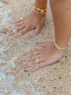 Dainty Gold Bracelets For Beach, Dainty Gold Bracelet For Beach, Dainty Gold Beach Bracelets, 14k Gold Filled Yellow Gold Toe Ring, Gold Stackable Rings For Promise, 14k Yellow Gold Filled Stackable Open Rings, Gold Stackable Midi Rings In Recycled Material, Gold Stackable Midi Rings, Gold 14k Gold-filled Stackable Rings