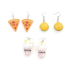 PRICES MAY VARY. Theme - Novelty Food Earrings with Pizza/Hamburger/Popcorn/Macaron cake, you can get 3-5 pairs in all. different styles, enough for you to wear and share with your friends, chic designs for your parties and Thanksgiving holiday. Design - They are concise and cute, perfect minimalist style, absolutely eye catching and ready to get more compliments. Bright and vivid colors make you delicate and eye-catching. 🍞 Material - Alloy with enamel design. Hypoallergenic, Nickle-free, Lead Pizza Hamburger, Drop Earrings Wedding, Macaron Cake, Food Charms, Wedding Earrings Drop, Food Earrings, Food Jewelry, Thanksgiving Holiday, Holiday Earring