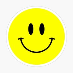 a yellow smiley face sticker