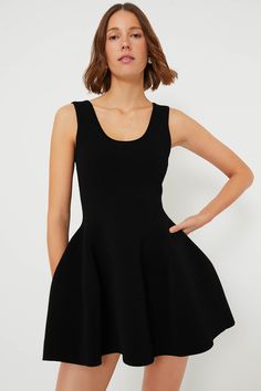 Black Larina Dress | SIMKHAI Aesthetic Philosophy, Feminine Strength, Voluminous Skirt, Curated Closet, Plus And Minus, Perfect Date, Skirt Mini, + Core + Aesthetic, Rounded Neckline