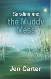 the book cover for sarafia and the muddy mess by jean cartter, with an image of grass in the background