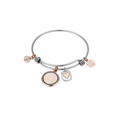 Celebrate the bond between mother and daughter with this charming Love This Life bangle bracelet. Click on this JEWELRY & WATCHES GUIDE to learn about fit, styles, materials and more! Celebrate the bond between mother and daughter with this charming Love This Life bangle bracelet. Click on this JEWELRY & WATCHES GUIDE to learn about fit, styles, materials and more! FEATURES Diameter: 2.5 in. Clasp: adjustable Nickel free Metal: stainless steel Plating: 14k rose gold flash plated, fine silver Fin Bangle Bracelets With Charms, Mother And Daughter, Charm Bangle, Always Love You, Fine Silver, Bangle Bracelet, Heart Charm, Bangle Bracelets, Two Tone