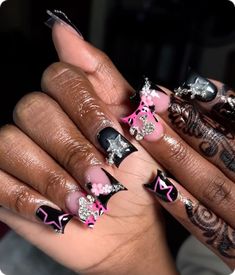 Short Junk Nail Designs Acrylic, Junk Duck Nails, Beginner Nail Tech, Duck Nails, Hard Nails, Colored Acrylic Nails