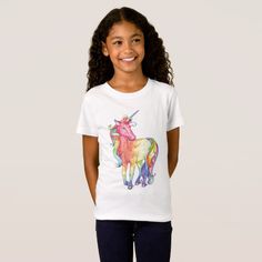 #unicorn #unicorntheme #unicornbirthdayparty #unicornart #Zazzle Cute Rainbow Unicorn, Modern Birthday Party, Quote Girl, Party T Shirts, Modern Birthday, Christmas Apparel, Girl Rainbow, Unicorn Tshirt, Heart T Shirt