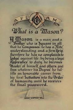 an old book with the title what is a mason?