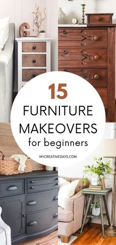 furniture makeovers for beginners with text overlay