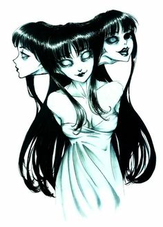 two girls with long hair and one is wearing a white dress, the other has black hair