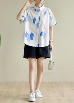 Women white print Wardrobes lapel Button Down summer tops

 Materials used: cotton blended

Measurement:Size 3XL/BUST-116cm   
Shoulder 50cm / 19.5"
Sleeve length 19cm / 7.41"
bust 116cm / 45.24"
length front 69cm / 26.91"
length back 71cm / 27.69"



Size 4XL/BUST-120cm   
Shoulder 51cm / 19.89"
Sleeve length 20cm / 7.8"
bust 120cm / 46.8"
length front 70cm / 27.3"
length back 72cm / 28.08"



We ship worldwide.

Tracking numbers provided for all orders. Summer Cotton Tops With Anime Print, White Printed Button-up Tops, Cotton Button-up Top With Vintage Print, Vibrant Print Button-up Top For Beach, Floral Print Cotton Button-up Camp Shirt, Summer Tops, Button Downs, Tunic Tops, Cotton Blend