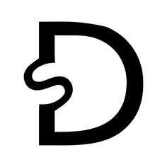 the letter d is shown in black and white