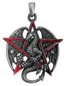 PRICES MAY VARY. Measures: W: 1.521" X L: 1.634" Made of Lead Free Pewter A YTC Summit Original Design A dragon with sparkling gem wings is featured within a five pointed star in this fantasy pentagram pendant. Red Pentagram, Pentacle Jewelry, Star Dragon, Pentagram Jewelry, Red Pendant Necklace, Pentagram Necklace, Pentagram Pendant, Talisman Jewelry, Red Pendants