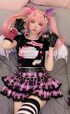 Pastel Goth Outfits, Estilo Harajuku, Cute Goth, Kawaii Goth, Kawaii Cosplay, Kawaii Fashion Outfits, Cute Cosplay, Grunge Goth