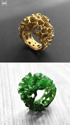 Biomorphic Jewelry, Biomimicry Jewelry, Wax Ring Carving Ideas, Wax Jewelry Carving, Wax Ring Carving, Nature-inspired Freeform Healing Jewelry, Wax Jewelry Carving Design, Nature-inspired Jewelry With Natural Stones In Freeform, Handmade Resin Jewelry Nature-inspired