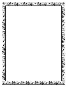 a black and white square frame with an intricate design in the middle, on a plain background