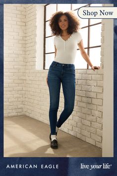 Next Level Stretch/Our softest, stretchiest, never-loses-its-shape denim/Won't bag out. Ever./Dark wash Casual Stretch Bottoms For Everyday Use, Dark Wash Mid-rise Jeggings For Everyday, Dark Wash Mid-rise Everyday Jeggings, Dark Wash Mid-rise Jeggings, Versatile Everyday Stretch Jeans, Everyday Versatile Stretch Jeans, Versatile Stretch Jeans For Everyday, Versatile Stretch Bottoms For Everyday Use, Denim Blue Mid-rise Jeans