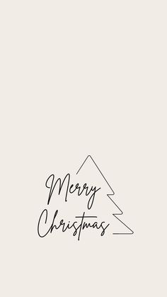 a merry christmas card with a tree and the words merry christmas written in black ink