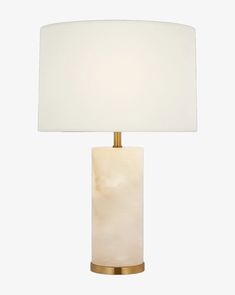 Lineham 16" Cordless Accent Lamp Alabaster Table Lamp, Mcgee & Co, Accent Lamp, West Lake, Brass Accents, Linen Shades, Bedside Lamp, Unique Furniture, Visual Comfort