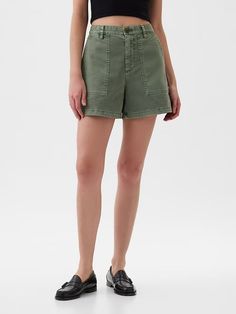 Mid Rise Carpenter Shorts | Gap Utility High-waisted Cargo Shorts With Patch Pockets, High-waisted Utility Cargo Shorts With Patch Pockets, High-waisted Cargo Shorts With Patch Pockets, Utility High-waisted Shorts With Patch Pockets, High-waisted Cotton Jean Shorts With Cargo Pockets, Utility Cotton Jean Shorts With Cargo Style, Cotton Utility Cargo Jean Shorts, Utility Cotton Cargo Style Jean Shorts, Cotton Cargo Style Jean Shorts