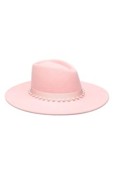 Wool felt elevates a stylish fedora highlighted with a geometric crown and adorned with imitation pearls on the band for a charming touch. Wool Dry clean Imported Geometric Crown, Felt Fedora, Eugenia Kim, The Band, Wool Felt, Floppy Hat, Fedora, Nordstrom Rack, Colorful Backgrounds