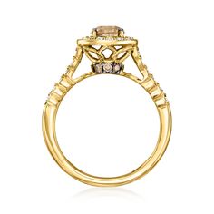 LeVian - Le Vian 1.15ct t. w. Chocolate, Vanilla Diamond Ring Round Cut in 14kt Honey Gold. Size 7. With a rich history dating back to the 15th century, Le Vian jewelry is well known for its decadent designs and innovative use of color. This classic halo-style ring radiates luxe sparkle from a .70 carat round brilliant-cut brown diamond haloed by .37 ct. t. w. round brilliant-cut white diamonds that continue to light up the polished band. Additional brown diamond accents adorn the undergallery f Le Vian Jewelry, Diamond Ring Round, Brown Diamond Ring, Levian Jewelry, Fine Jewelery, Brown Jewelry, Diamond Birthstone, Le Vian, Halo Style