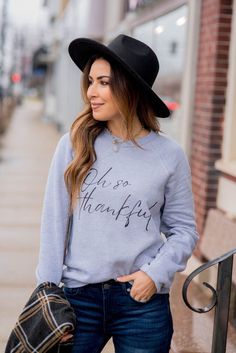 So Thankful, Boutique Shop, Graphic Crewneck, Graphic Sweatshirt, Crew Neck, Boutique, Sweatshirts, Sneakers