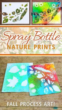 an image of some art work with the words spray bottle nature prints