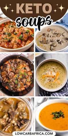 Explore a variety of flavors with these 17 Low Carb Soup recipes. Each recipe offers a unique blend of ingredients, ensuring a delightful and healthy soup experience. Perfect for keeping warm and staying on track with your low carb goals. #LowCarbSoups #HealthyEating #SoupVariety #KetoFriendly #NutritiousMeals Hearty Low Carb Soup, Keto Soup Crockpot Recipes, Low Carb African Recipes, Keto Friendly Soups Low Carb, Keto Creamy Soups, Low Carb Keto Soup, Low Carb Beef Soup Recipes, Keto Friendly Soup Recipes, Keri Soup Recipes