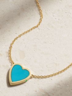 Shop JENNIFER MEYER Mini Heart 18-karat gold turquoise necklace, Explore the latest JENNIFER MEYER women's collection today on NET A PORTER Luxury Blue Jewelry For Valentine's Day, Elegant Turquoise Necklace With Heart Charm, Elegant Yellow Gold Turquoise Necklace Gift, Elegant Turquoise Heart-shaped Jewelry, Luxury Yellow Gold Turquoise Necklace As Gift, Fine Jewelry Turquoise Necklace As A Gift, Elegant Heart-shaped Turquoise Necklace, Jennifer Meyer Jewelry, Lapis Lazuli Necklace