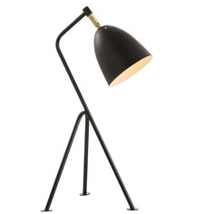 a black lamp on a white background