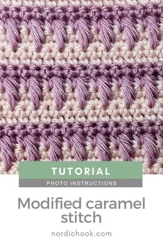 the modified crochet stitch pattern with text overlay