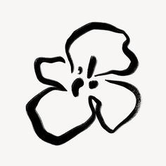 a black and white drawing of a flower