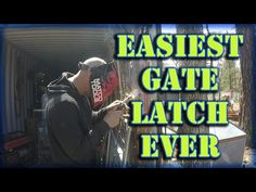 a man is working on the back of a truck with text that reads, easiest gate latch ever