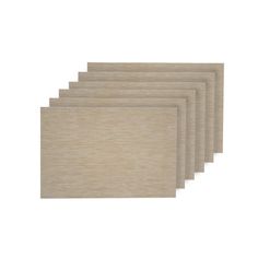 four beige placemats on a white background