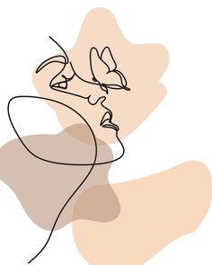 a line drawing of a woman's face with her eyes closed and hands behind her head