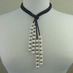 "MY GEMS ROCK -42\" length -Fresh water pearl tassel -Faceted crystal rondelles 4MM -Can be worn lariat style or as a tassel necklace -No clasp https://www.etsy.com/shop/MYGEMSROCK" Elegant Beaded Lariat Necklace, Beaded Lariat Pearl Necklace, Elegant Lariat Necklace With Faceted Beads, Elegant Tassel Necklace With Round Beads, Elegant Tassel Necklace, Pearls Diy, Bold Jewelry, Handmade Fashion Jewelry, Italian Jewelry