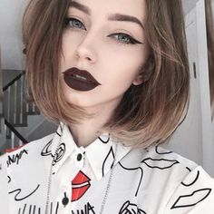 Party Make-up, Dark Lipstick, Beauty Make-up, Winged Liner, Cut My Hair, Makeup Goals, Microblading, Makeup Inspo