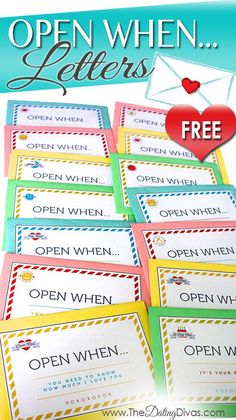 the open when letters are free printable for kids to use on their school's bulletin boards