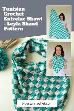 a crochet pattern for an afghan shawl is shown with instructions to make it