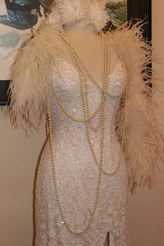 Beaded bridal gown in a slinky bias cut sheath perfect for many wedding themes! more pics on fb: https://www.facebook.com/pg/RetroVintageWeddings1920s1930s/photos/?tab=album&album_id=2436894909739871 I have shown this styled like a gatsby wedding dress. Accessories available but not included Great Gatsby Gown, 1920 Wedding Theme, 1920 Wedding Dress, Prom Dresses Gatsby, Great Gatsby Prom Dresses, 20s Wedding Dress, Gatsby Gown, Beaded Bridal Gown, Great Gatsby Prom