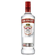 a bottle of smirnoff vodka on a white background