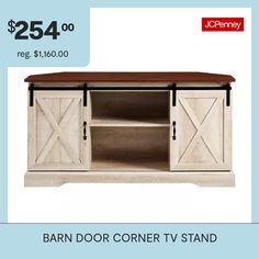 the barn door tv stand is $ 25 off