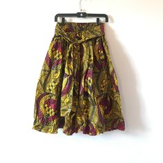 Yellow Gathered Skirt, Red High-waist Skirt With Elastic Waistband, High Waist Red Skirt With Elastic Waistband, Red High Waist Skirt With Elastic Waistband, Red High Waist Skirt With Elastic Band, High Waist Multicolor Pleated Skirt, Multicolor High Waist Cotton Skirt, High Waist Multicolor Cotton Skirt, Multicolor Gathered Midi Skirt