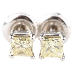 Gorgeous 14k White Gold Princess Diamond Stud Earrings Total Diamond Weight = 0.64 Ct Color = Q Clarity = I1 Adorable Earrings! Total Mass = 0.96 grams Solitaire Studs, Princess Diamond, Diamond Stud, Princess Cut Diamonds, Diamond Earrings Studs, Cute Earrings, Diamond Solitaire, Princess Cut, Diamond Studs