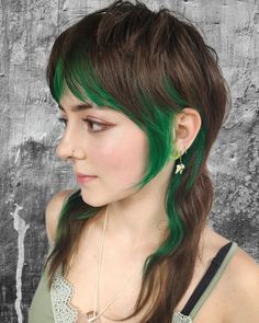 Modern Mullet Haircut, 80s Rocker, Creative Hair Color, Mullet Haircut, Multi Colored Hair, Modern Mullet, Layered Style, Tips Hair, Curly Mullet