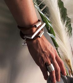 "Leather bracelet, womens wrap bracelet, wrap leather cuff, metal cuff, womens leather jewelry, Uno de 50 Style, rock style bracelet Welcome to my shop! 📌Please Kindly Note: The listing is for only one bracelet!! 📌It is made of genuine leather, steel, and Zamak which have been immersed in 999o sterling silver twice! 📌It is subjected to an anti-allergic process (nickel and lead-free). 📌Many of our jewelry has been through an oxidation process. Therefore, some natural black marks or imperfections on production may occur for a more obvious vintage-aged tone but oxidation naturally wears off over time. 📏MEASUREMENTS: TOTAL LENGHT: Leather part * 3 - 4.5 cm metal part.   HOW TO FIND THE BRACELET SIZE (TOTAL LENGTH) YOU NEED TO SELECT!  ------------------------------------------------------ Style Rock, 50 Style, Leather Cuffs, 50 Fashion, Rock Style, Leather Jewelry, Bracelet Sizes, Fashion Bracelets, Cuff Bracelet